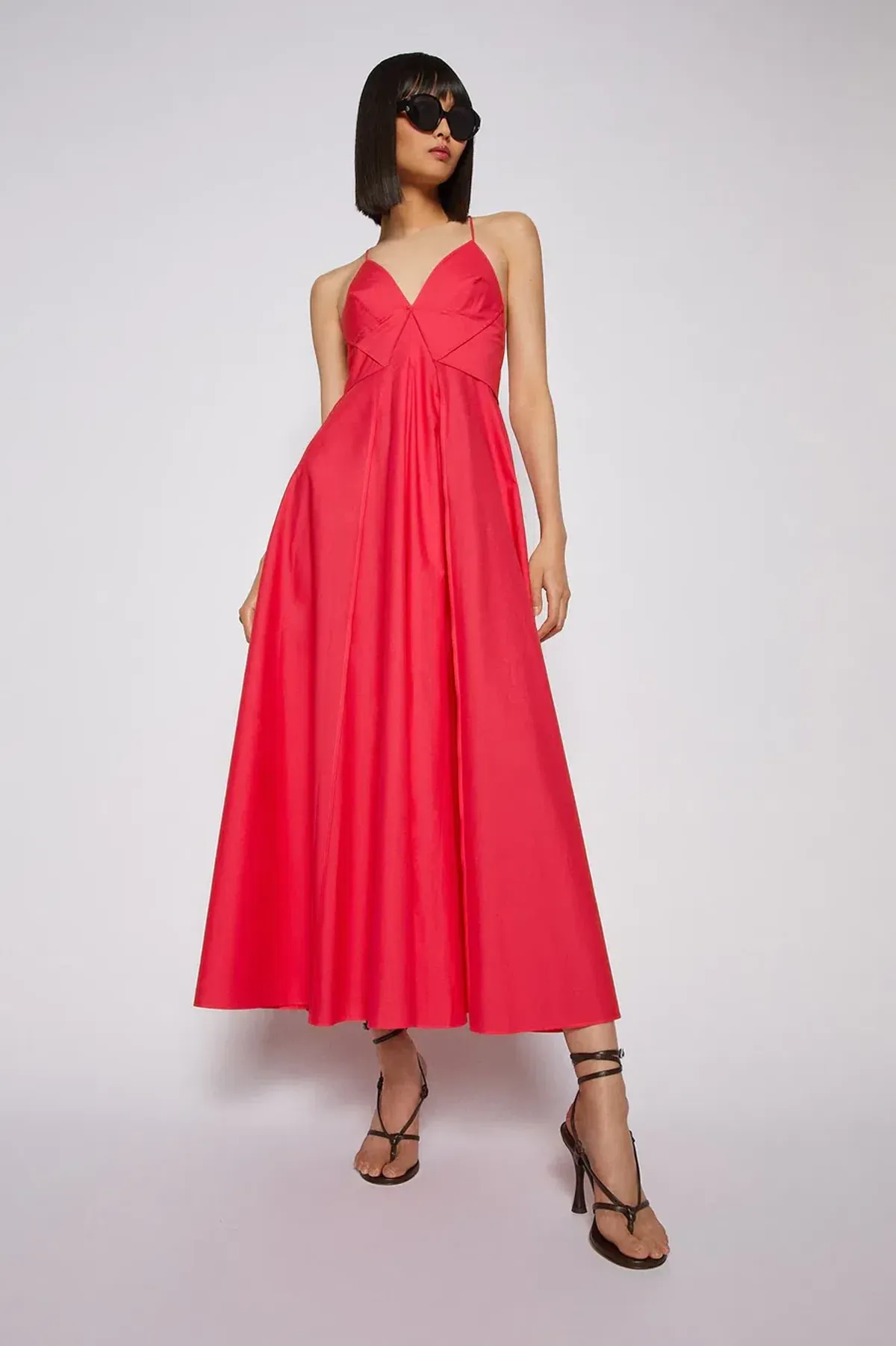 Scanlan Theodore Parachute Strappy Dress in Fuchsia Size 8 for rent on The Volte - main image