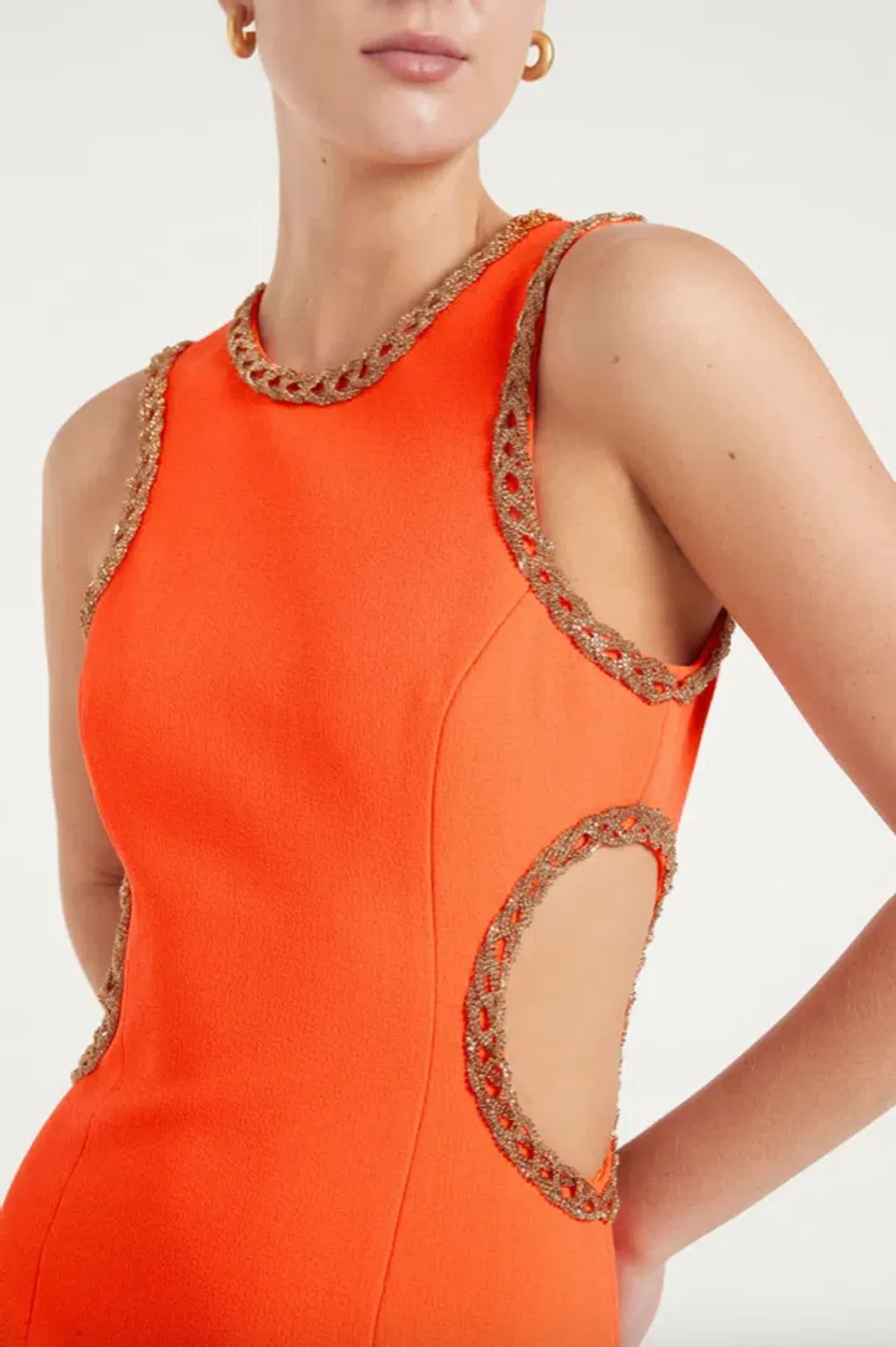 Rebecca Vallance Loretta Cut Out Mini Dress Orange Size 10 for rent on The Volte - main image
