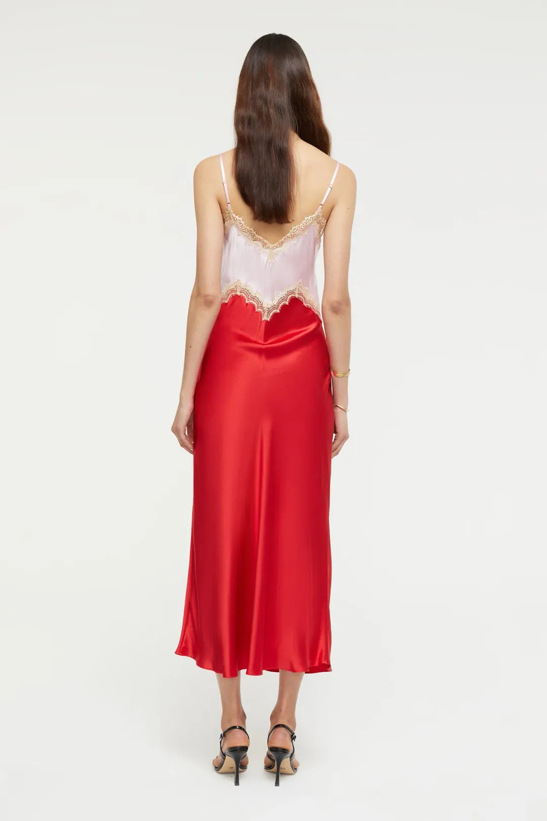 Ginia Hope Dress in Candy Pink and Chilli Red Size  10 for rent on The Volte - main image