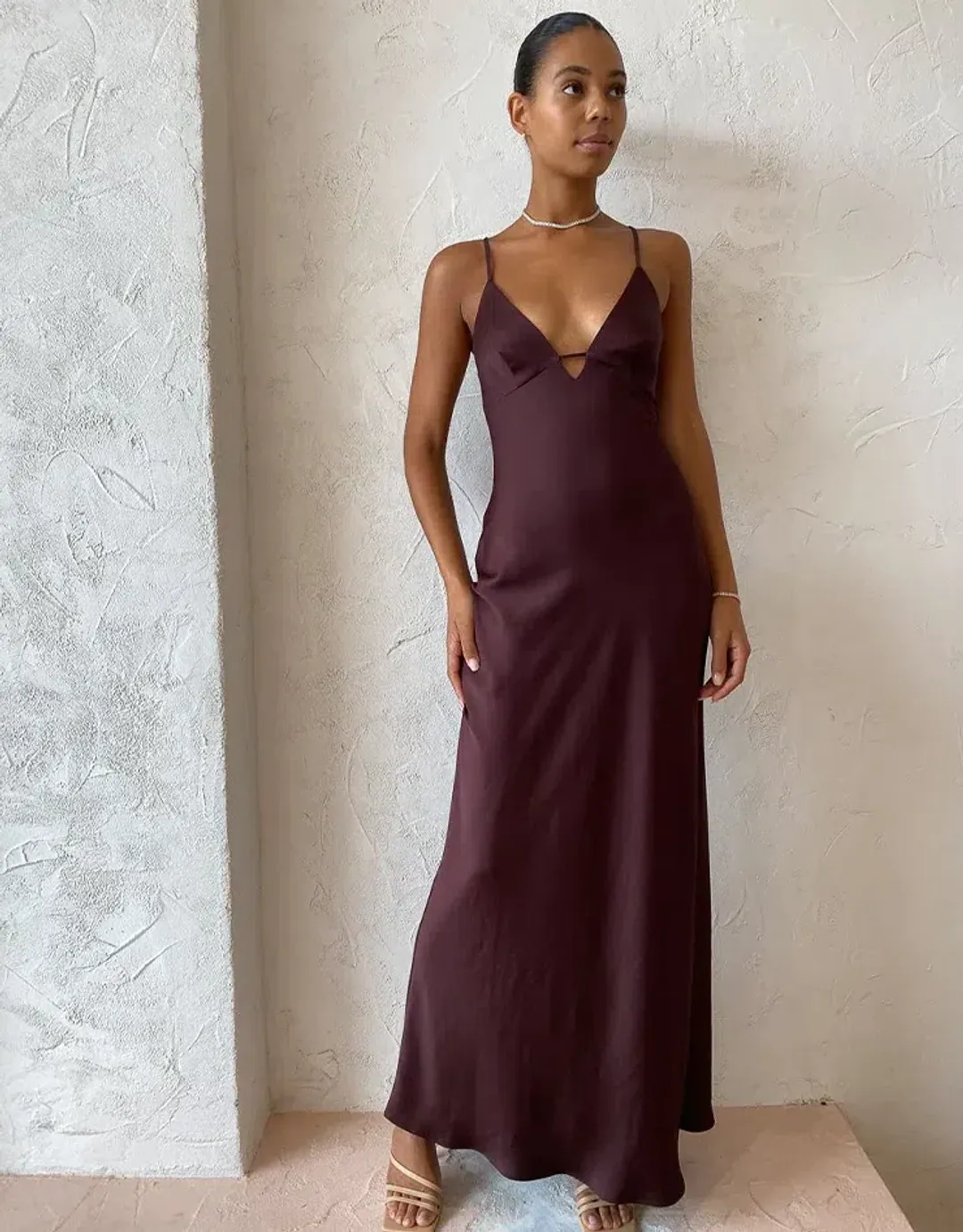 Manning Cartell Time To Shine Slip Dress In Truffle Size 12 for rent on The Volte - main image