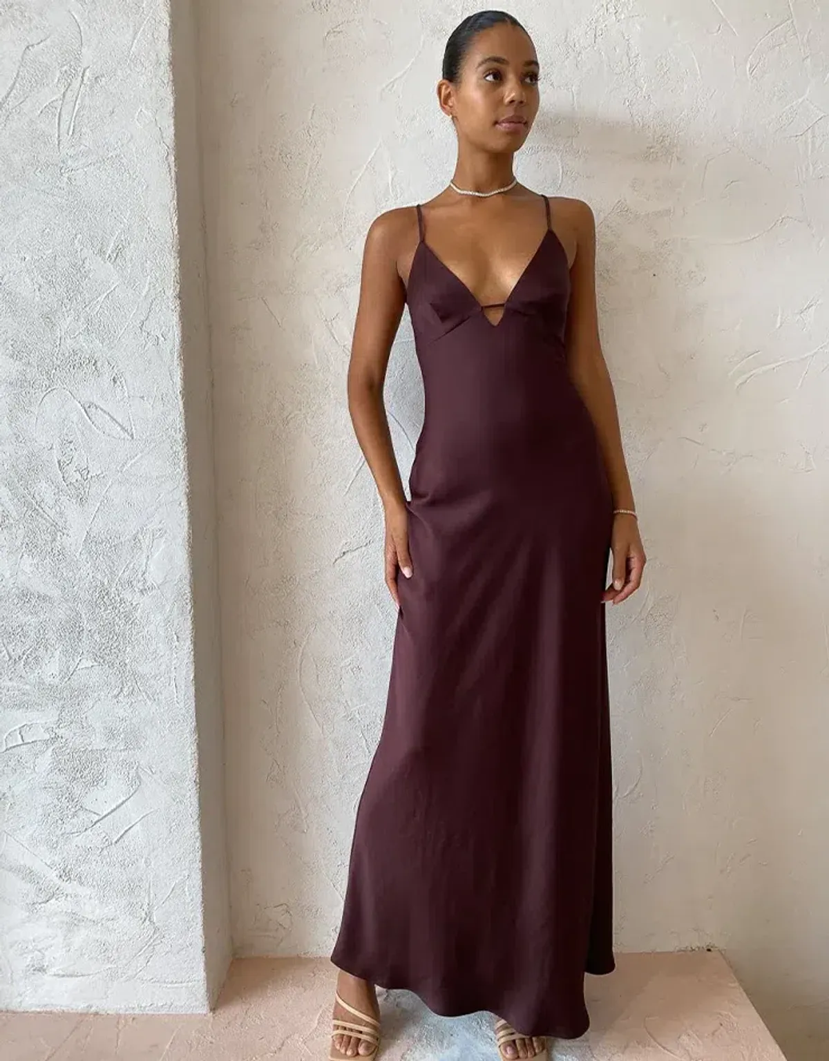 Manning Cartell Time To Shine Slip Dress In Truffle Size 12 for rent on The Volte - main image