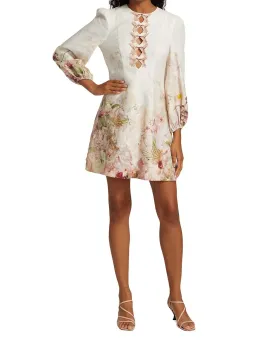 Zimmermann Dancer Hummingbird Mini Dress Alabaster Garden Floral Size 2/Au 12  for rent on The Volte - image 1