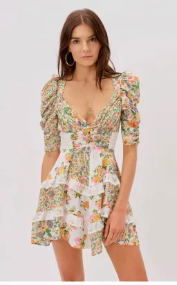 For Love & Lemons Rosalyn Mini Dress Marigold Print Size 8  for rent on The Volte - image 2