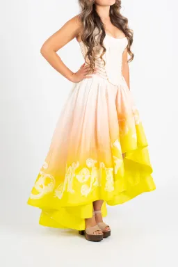 Zimmermann Wonderland Lace Up Midi Dress Sunset Ombre Size 0 / AU 8 for rent on The Volte - image 2