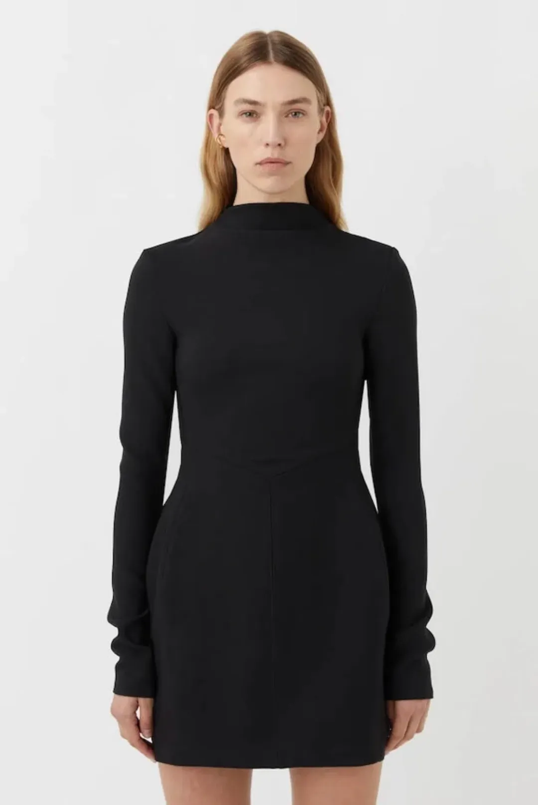 Camilla and Marc Gordon Long Sleeve Mini Dress Black Size 6  for rent on The Volte - main image