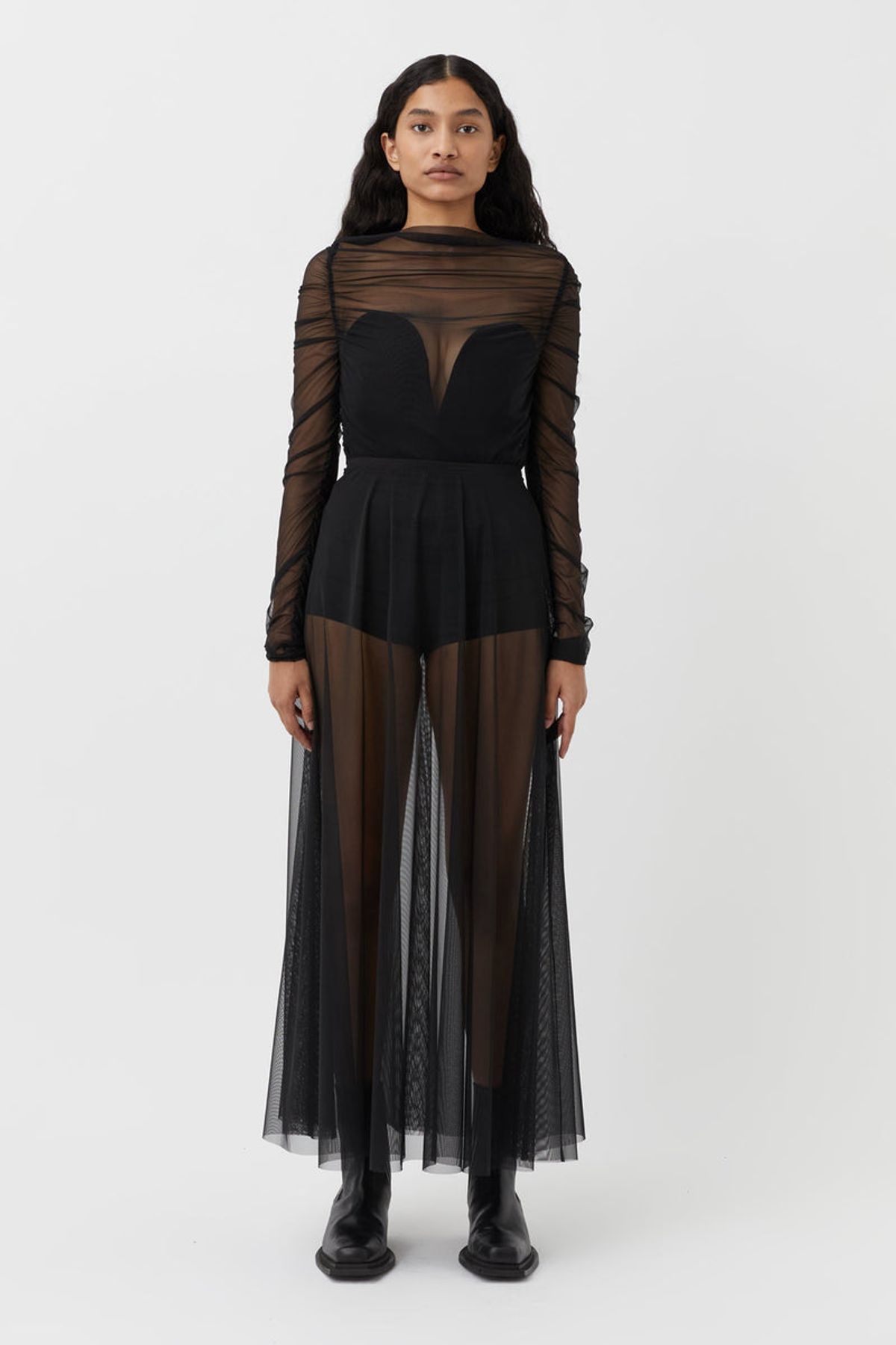 Camilla And Marc Cove Gathered Top and Maxi Skirt Set Black Size 10 for rent on The Volte - main image