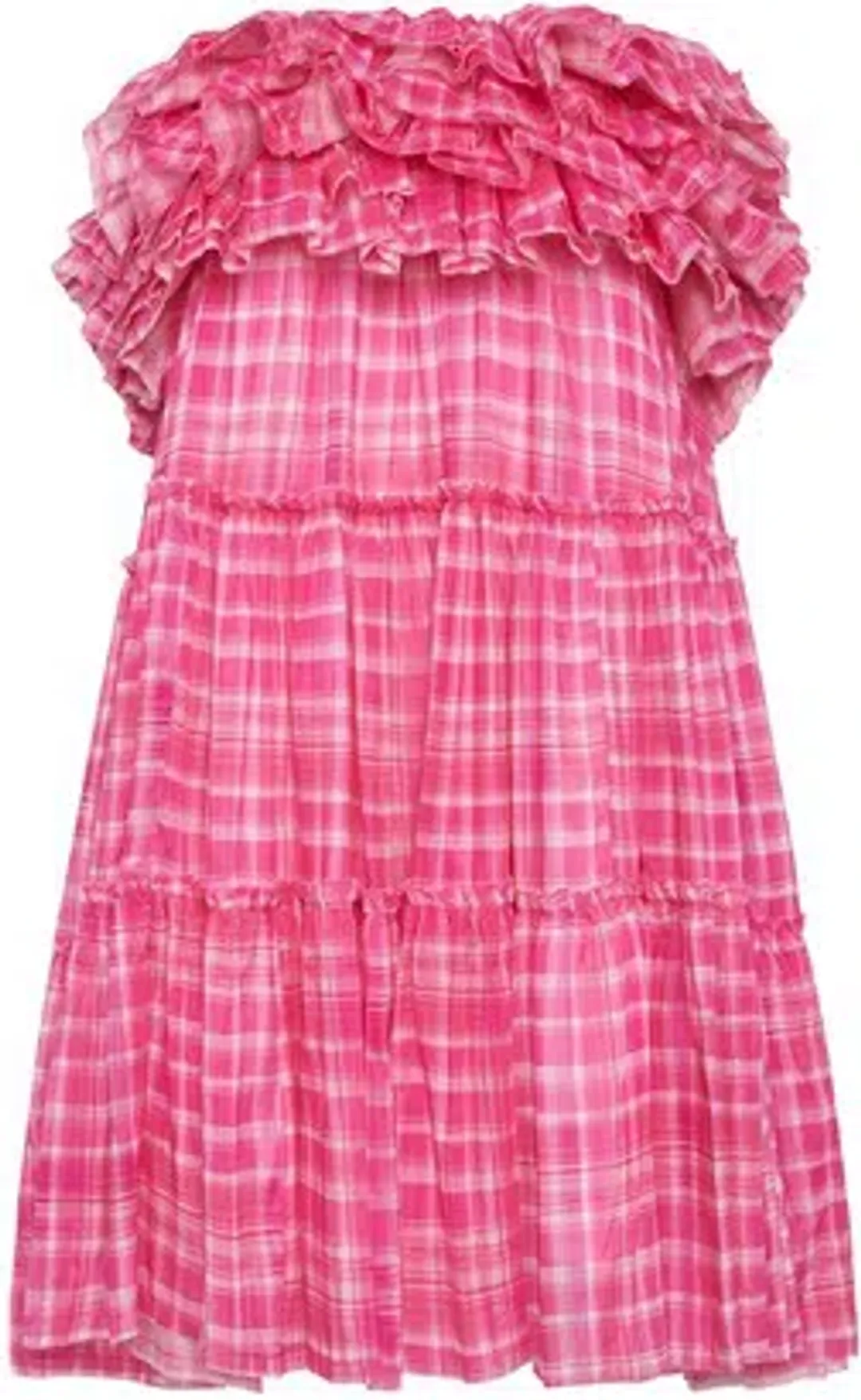 Aje Bungalow Tiered Mini Dress Pink Size 8 for rent on The Volte - main image