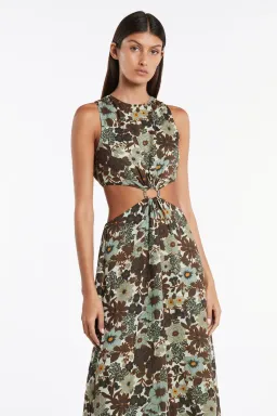 Sir the Label Constantine Cut Out Midi Dress Floral Size AU 8 / US 1 for rent on The Volte - image 2
