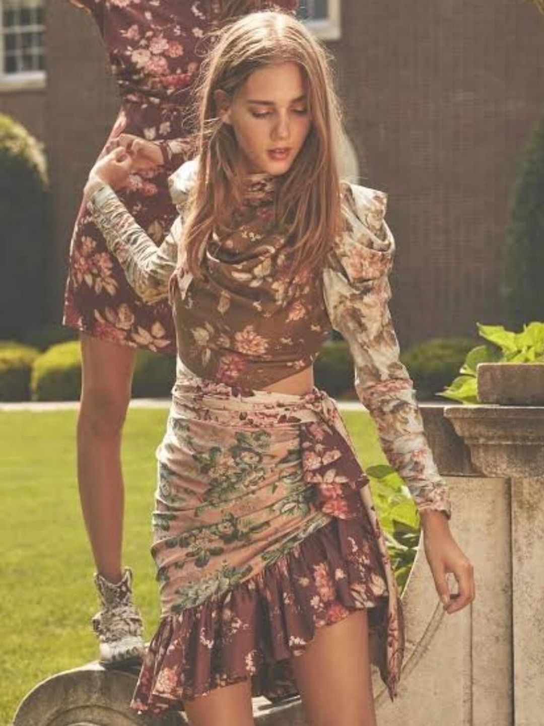 Zimmermann The Tempest Tucked Contour Mini Dress Spliced Size 0 / Aus 8 for rent on The Volte - main image