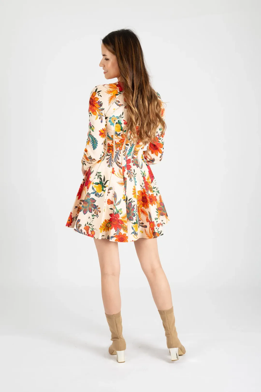 Zimmermann Ginger Fit & Flare Mini Dress Floral Size 0 / AU 8 for rent on The Volte - main image