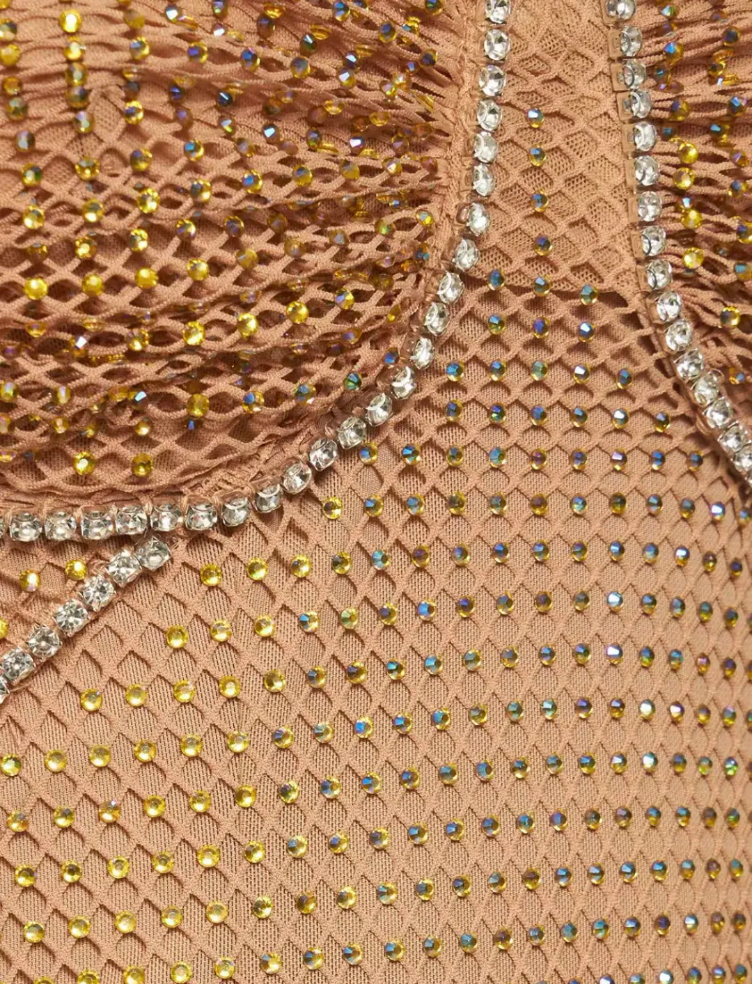 Self Portrait Hotfix Fishnet Maxi Nude Size AU 10 for rent on The Volte - main image