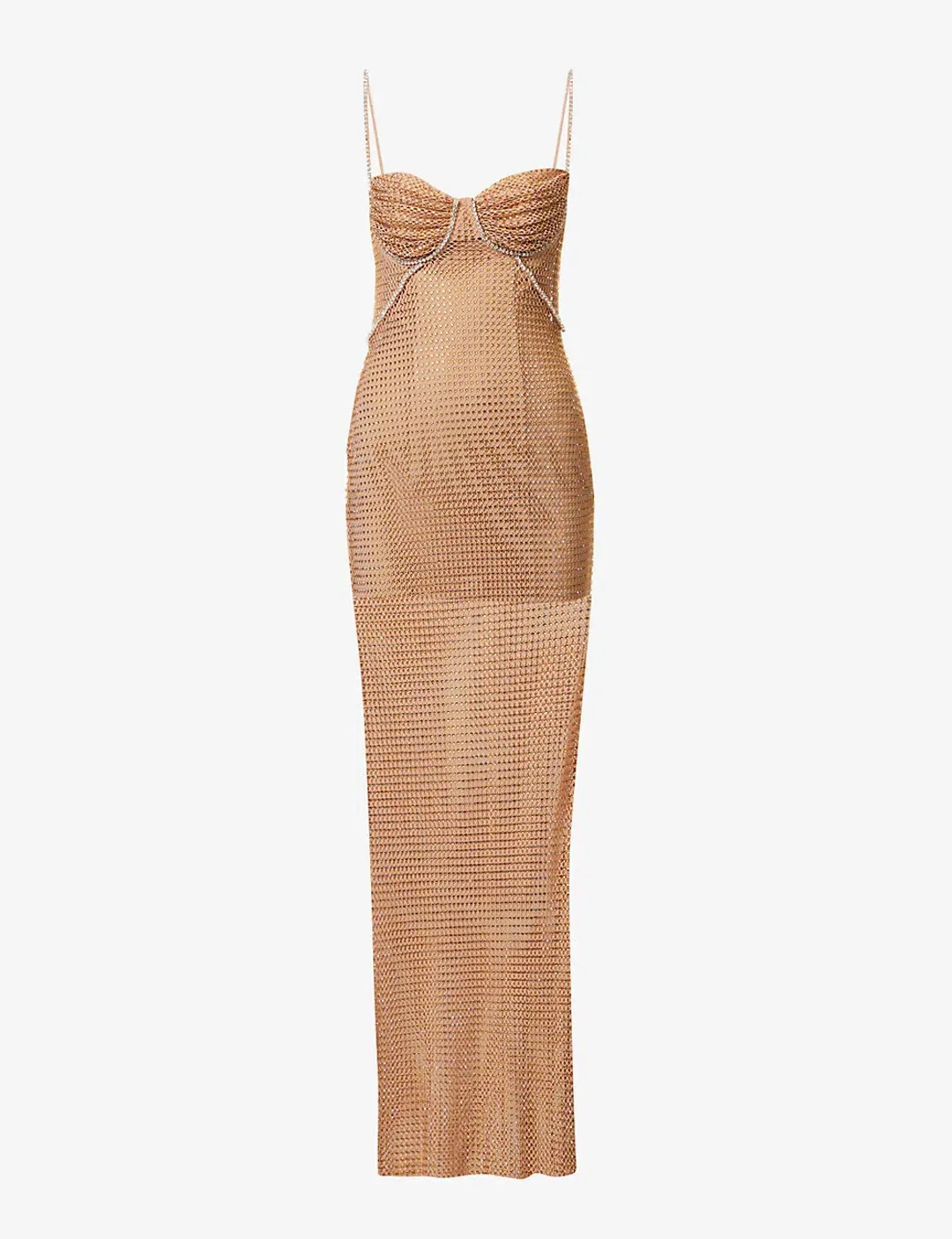 Self Portrait Hotfix Fishnet Maxi Nude Size AU 12  for rent on The Volte - main image