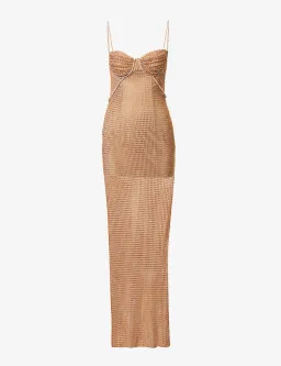 Self Portrait Hotfix Fishnet Maxi Nude Size AU 12  for rent on The Volte - image 4