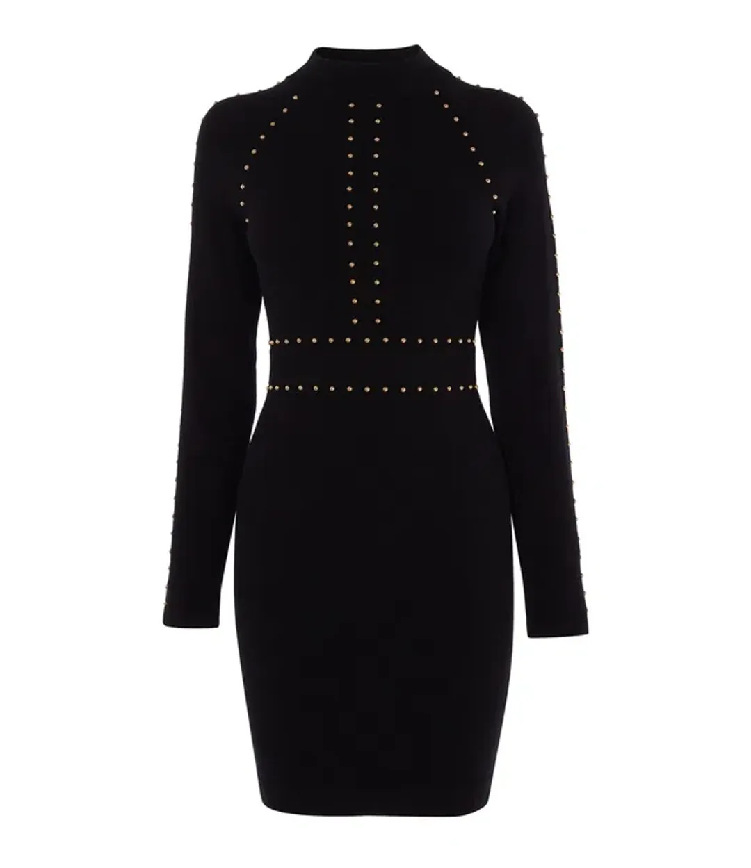 Karen Millen Embellished Bodycon Knit Dress Black Size AU 14 for rent on The Volte - main image