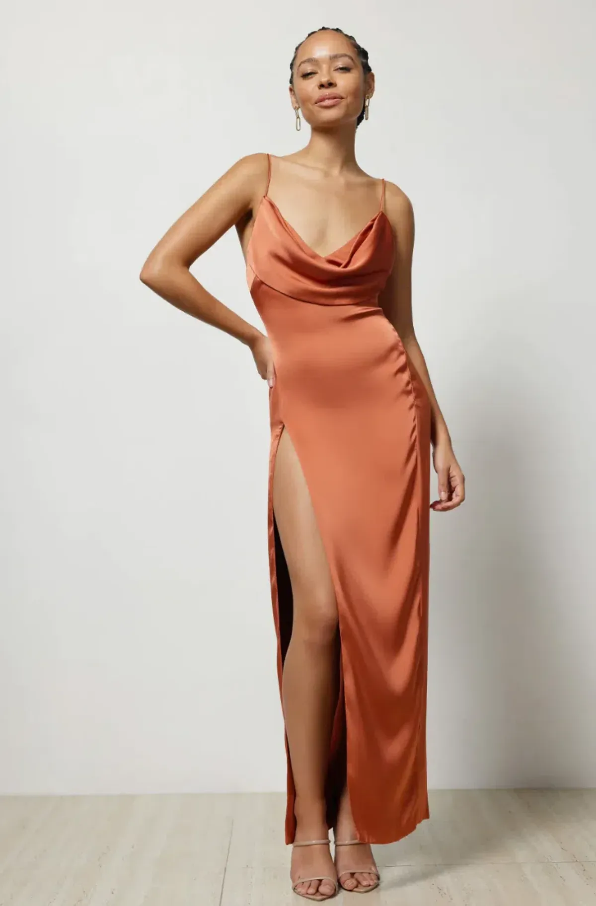 Lexi Mila Dress Rust Size 8 for rent on The Volte - main image