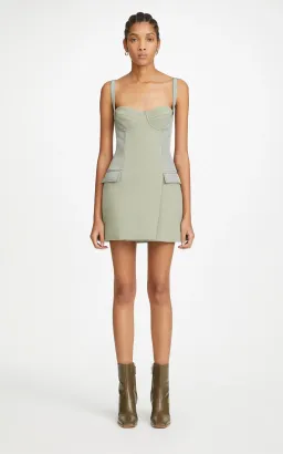 Dion Lee Belted Strap Bustier Dress Green Size 8 for rent on The Volte - image 1