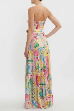 Rebecca Vallance Le Mur Rose Maxi Dress Print Size 10 for rent on The Volte - image 2