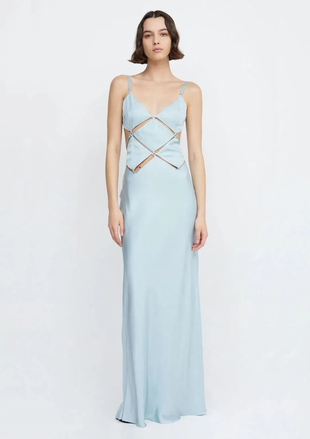 Bec & Bridge Diamond Strap Maxi Dress in Cloud Blue Size 8 for rent on The Volte - main image