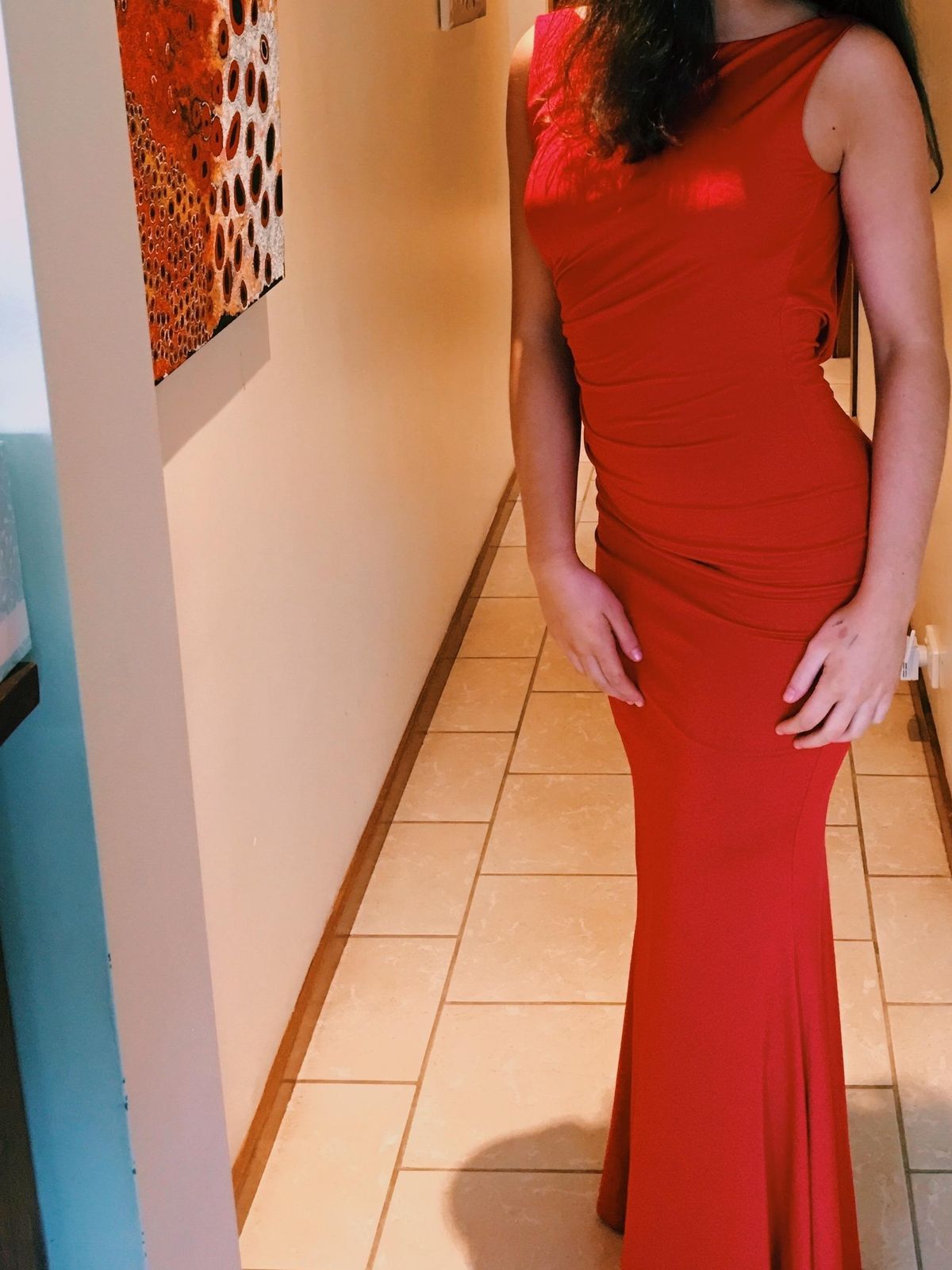 Zachary The Label Cowl Back Gown in Red Size 10 for rent on The Volte - main image