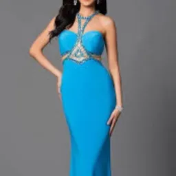 Sherri Hill 50339 Blue Beaded Size 8 for rent on The Volte - image 1