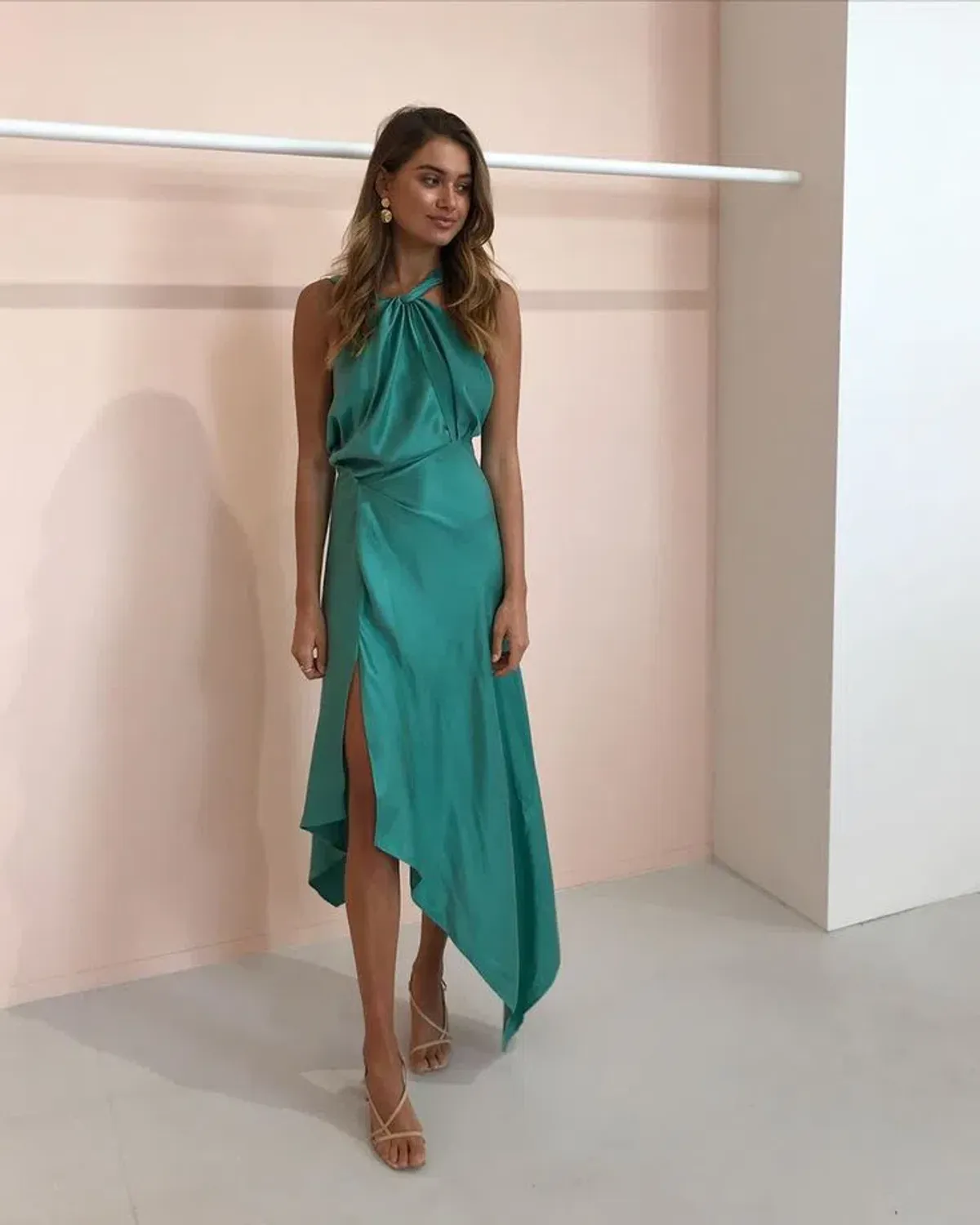 One Fell Swoop Audrey Midi Dress Emerald Green Size 10 for rent on The Volte - main image