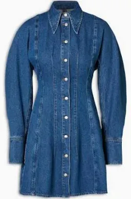 Scanlan Theodore Denim Cocoon Sleeve Mini Dress Blue Size AU 10 for rent on The Volte - image 3