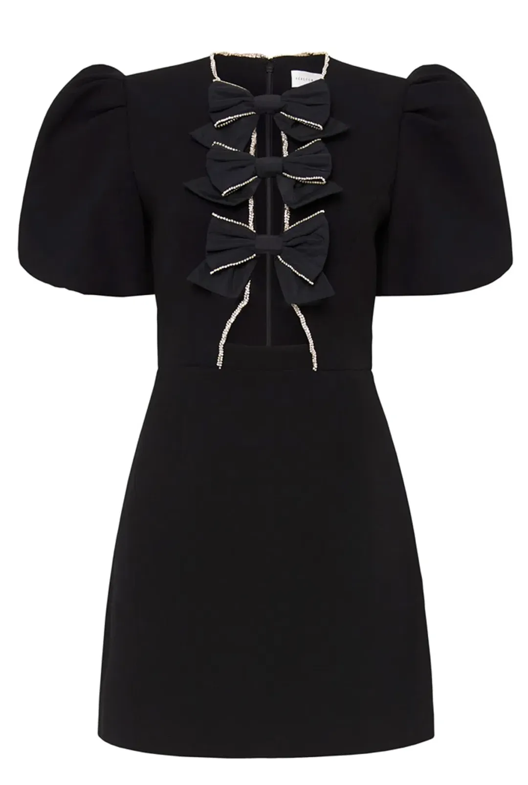 Rebecca Valance Katie Bow Mini Dress (black, size 8) for rent on The Volte - main image