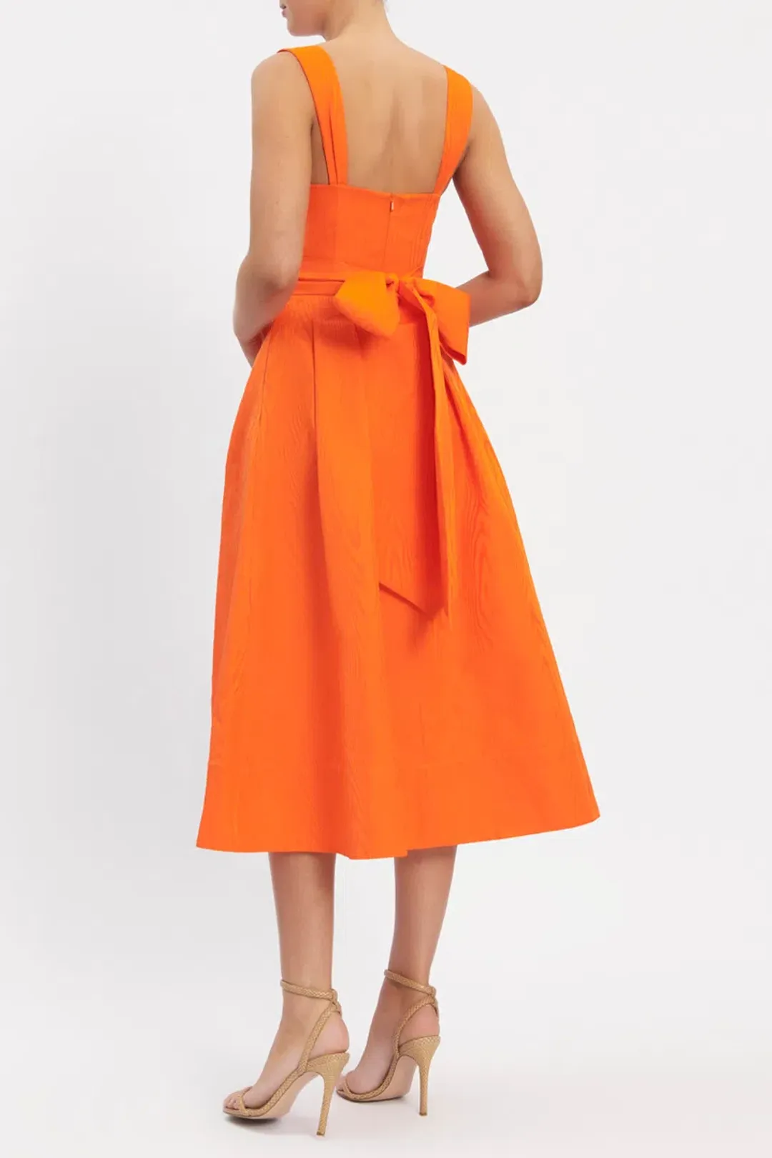 Rebecca Vallance Carmelita Cut Out Midi Dress Orange Size 10 for rent on The Volte - main image
