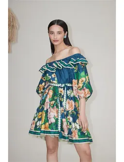 Alémais Lyla Frill Neck Mini Dress Floral Size 8  for rent on The Volte - image 5