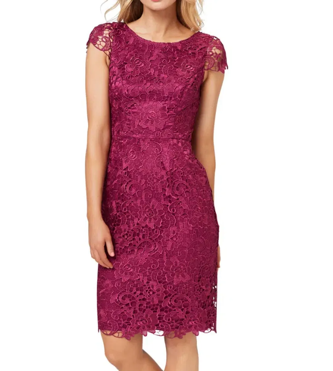 Review Majestic Dress Berry Size 6 for rent on The Volte - main image