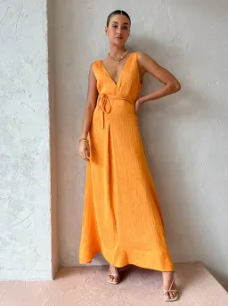 By Nicola Starboard Cross Waist Maxi Dress Orange Size 6 for rent on The Volte - image 1