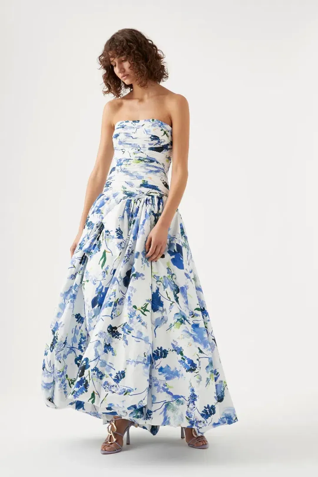 Aje Violette Bubble Hem Maxi Dress Lavenders of Provence Print Size 4 for rent on The Volte - main image