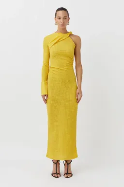 Camilla and Marc Cypress Asymmetric One-Shoulder Midi Dress in Golden Amber Size 6 for rent on The Volte - image 1