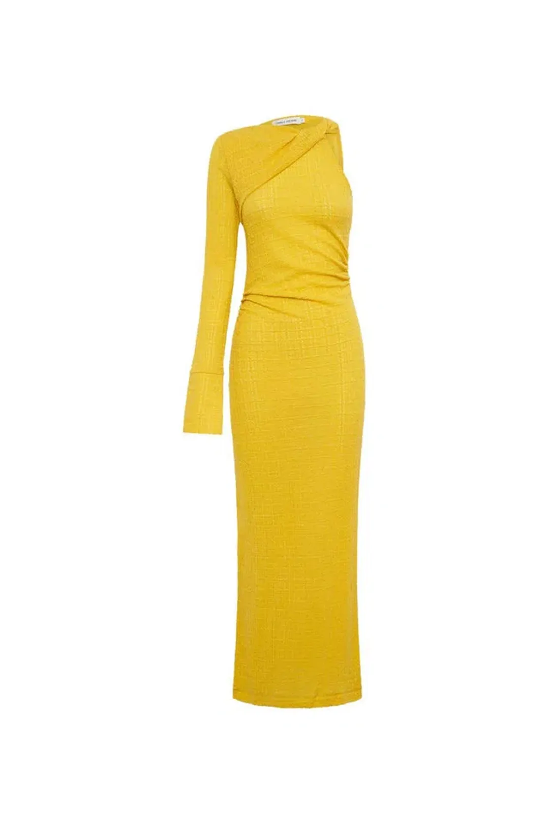 Camilla and Marc Cypress Asymmetric One-Shoulder Midi Dress in Golden Amber Size 6 for rent on The Volte - main image