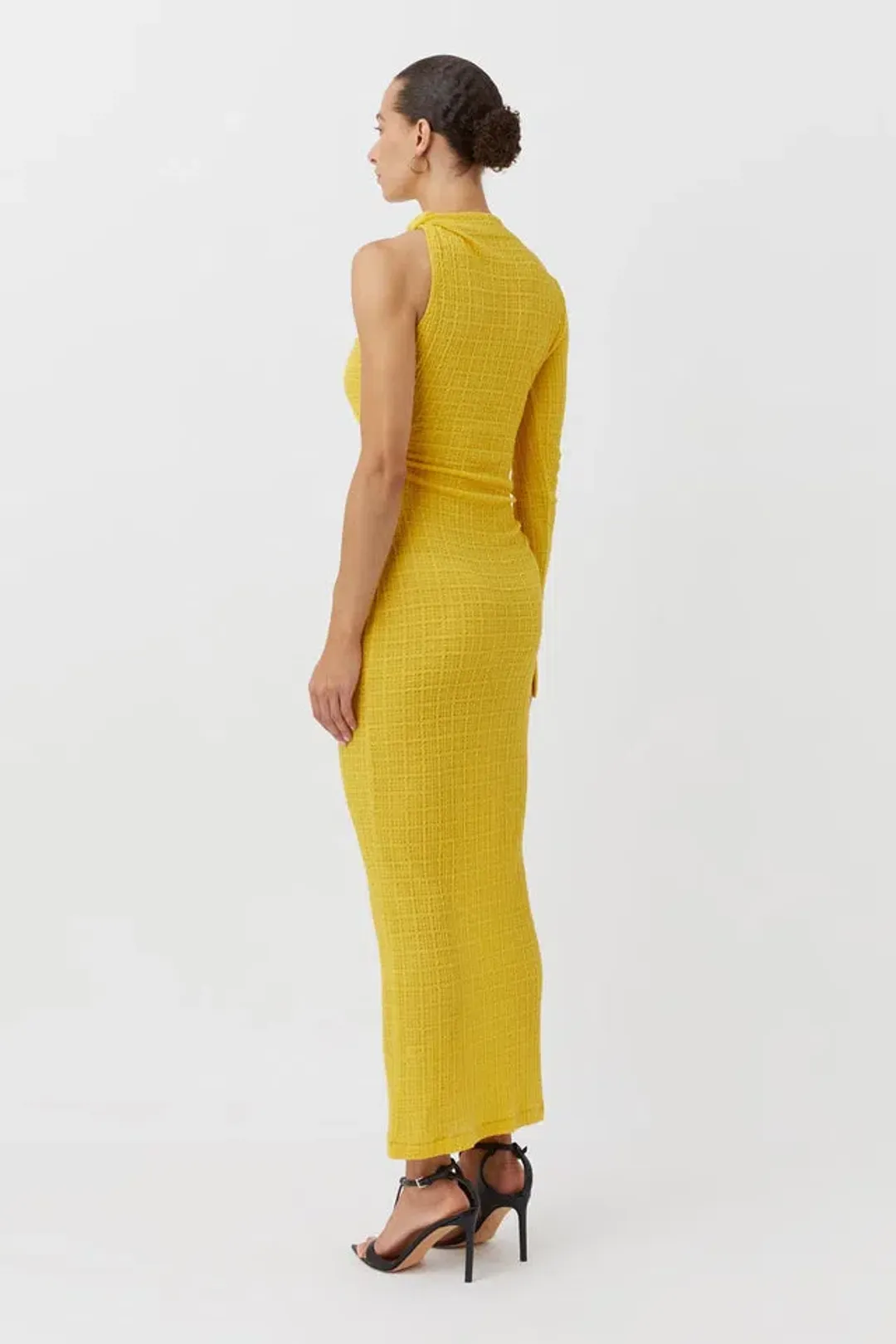 Camilla and Marc Cypress Asymmetric One-Shoulder Midi Dress in Golden Amber Size 6 for rent on The Volte - main image