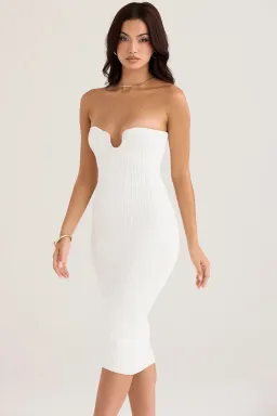 House Of CB Oriana Strapless Midi Dress White Size XS / AU 6 for rent on The Volte - image 1