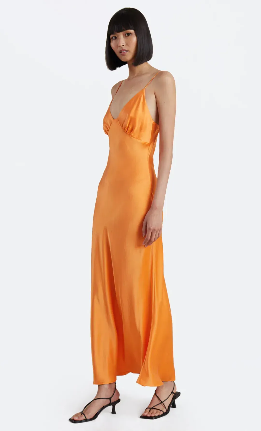Bec & Bridge Amber V Midi Dress Orange Size AU 6  for rent on The Volte - main image