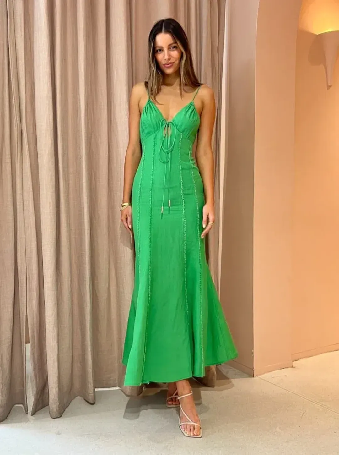 Significant Other - Aleksandra Midi Dress Green - Size 12  for rent on The Volte - main image