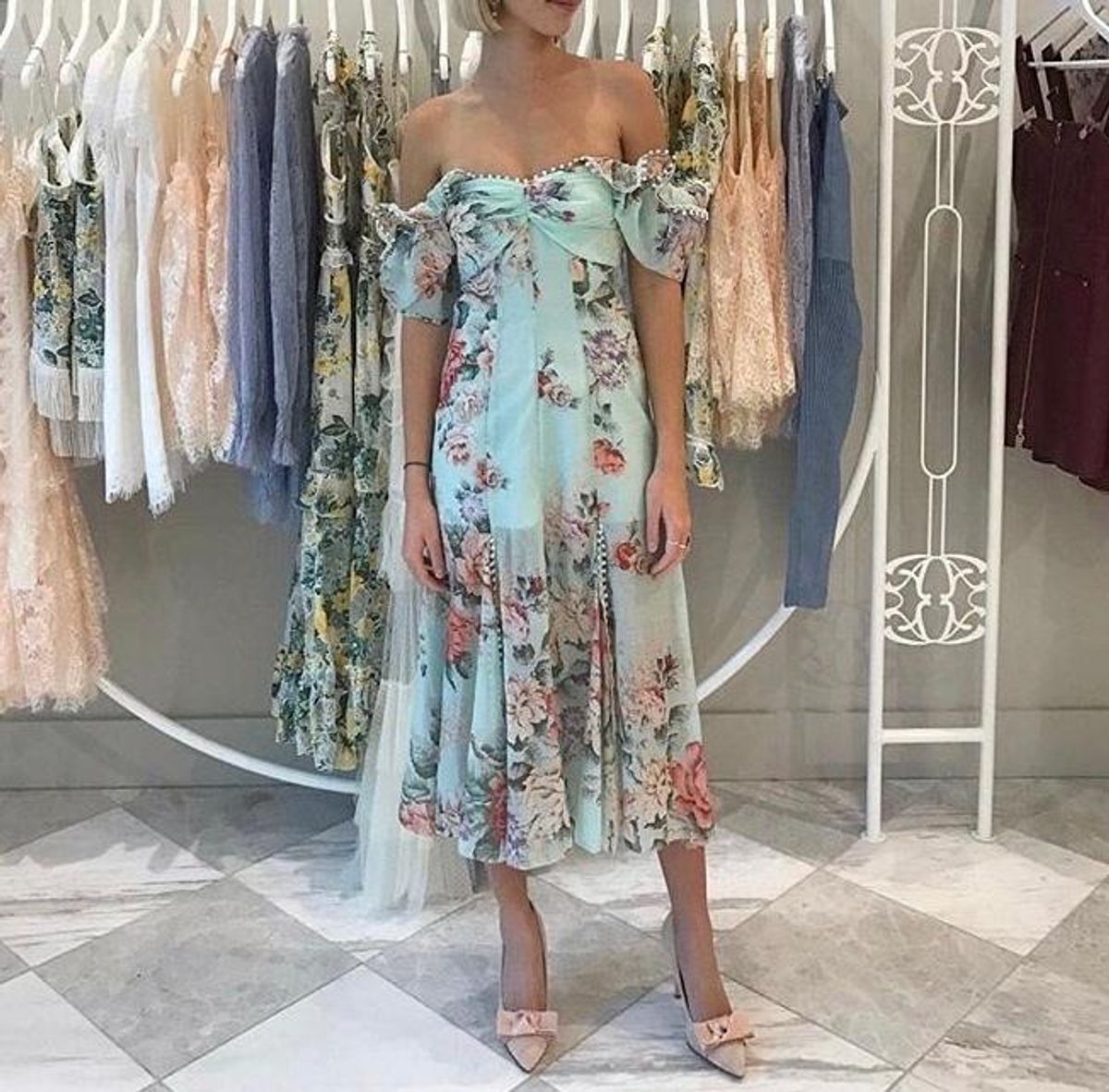 Alice McCall Postcard dress blue floral size 6 for rent on The Volte - main image