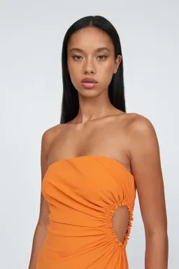 By Johnny Selena Strapless Dress in Mandarin Size 12 for rent on The Volte - image 5