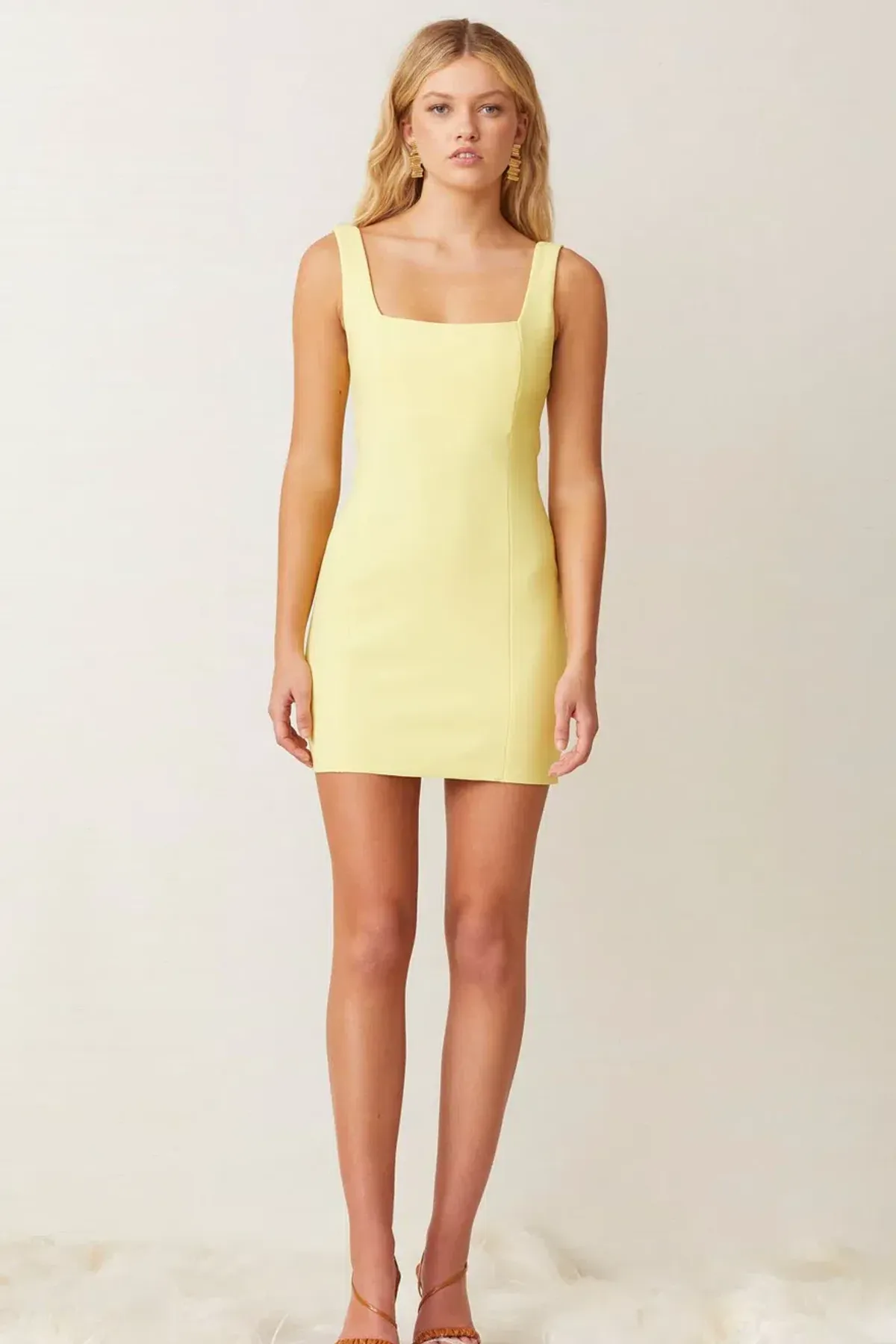 Bec & Bridge Gemma Mini Dress Banana Size 6  for rent on The Volte - main image