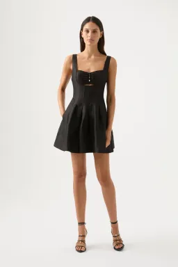Aje Divinity Pearl Pin Mini Dress Black Size 6 for rent on The Volte - image 1
