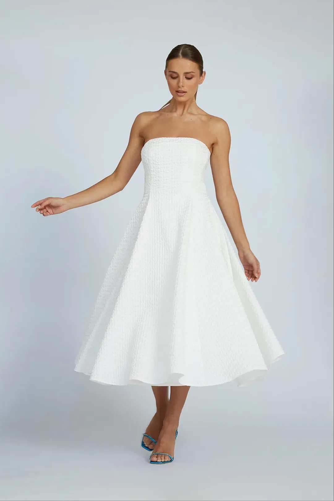 By Johnny Carrie Strapless Dress White Size 6 Altered for rent on The Volte - main image