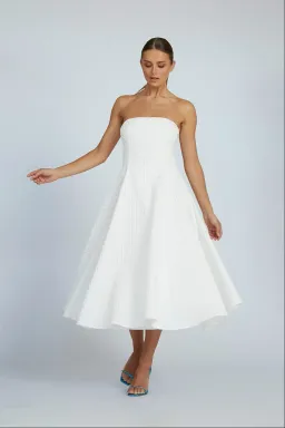 By Johnny Carrie Strapless Dress White Size 6 Altered for rent on The Volte - image 2