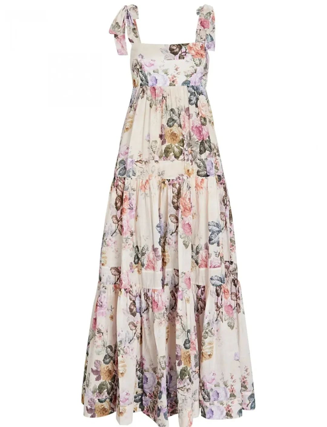 Zimmermann Brighton Tie Shoulder Dress Floral Size 0 /AU 8  for rent on The Volte - main image