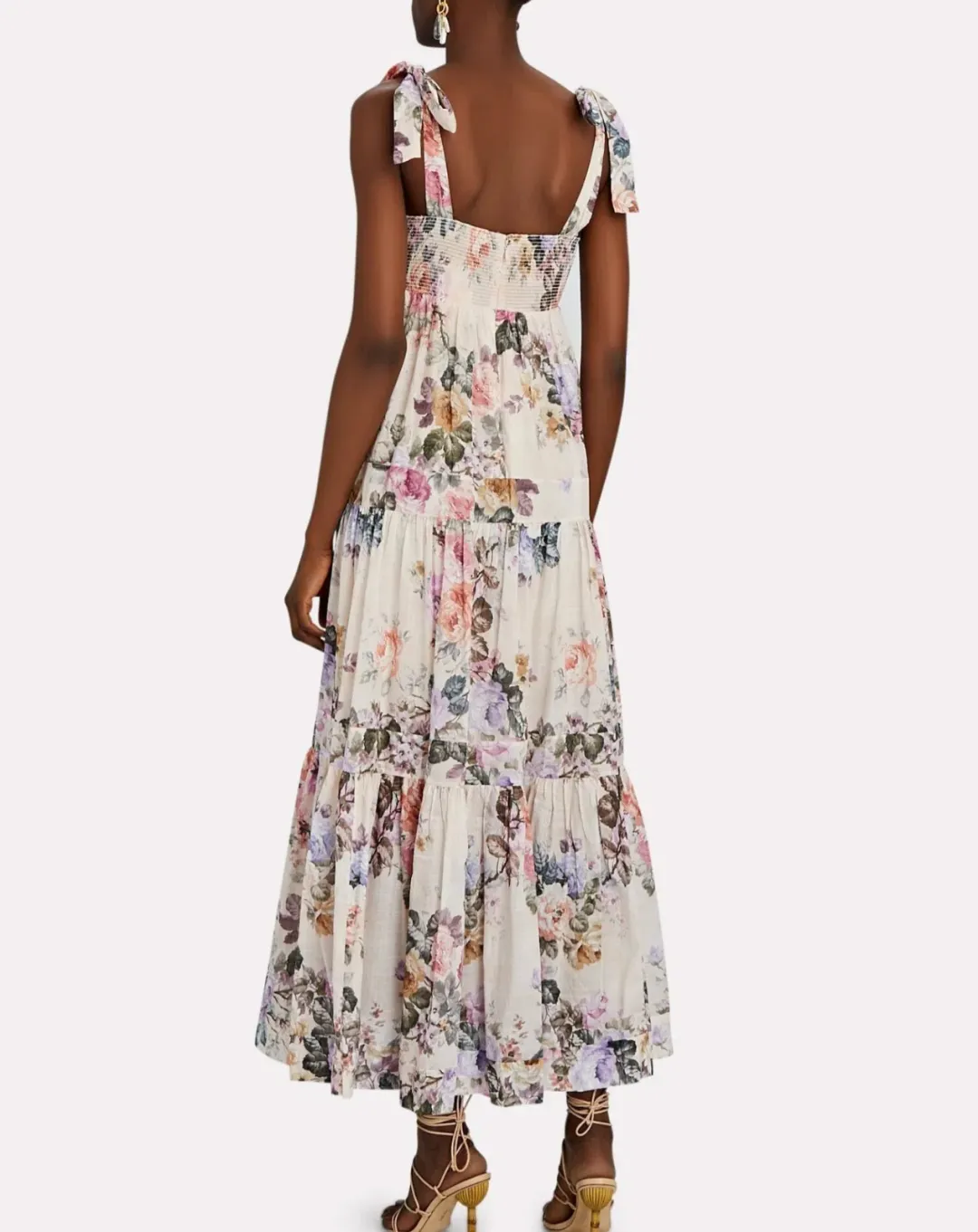 Zimmermann Brighton Tie Shoulder Dress Floral Size 0 /AU 8  for rent on The Volte - main image