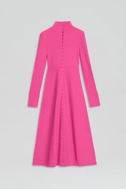 Scanlan Theodore Crepe Knit Button Polo Dress Fuchsia Size AU 8 for rent on The Volte - image 5