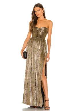 Bronx and Banco Florence Gown Gold Size AU 12  for rent on The Volte - image 1