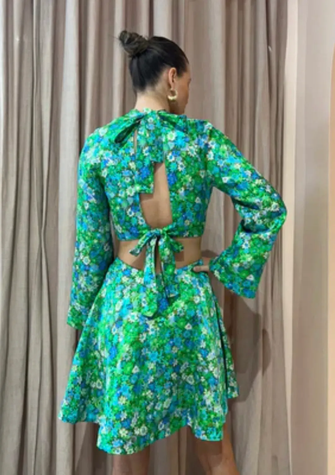 Alemais Cassandra Cut Out Mini Turquoise Size AU 8 for rent on The Volte - main image