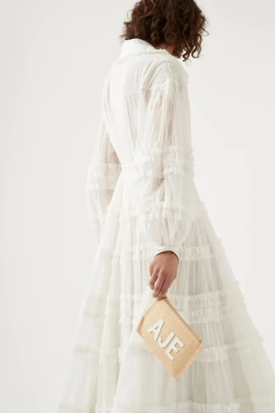 Aje Memento Tiered Maxi Dress In White Size AU 12  for rent on The Volte - main image